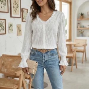 he56ibella Veronica | Top con cuello en V